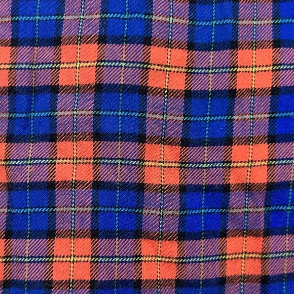 Ralph Lauren Button Up Shirt Cotton Adult Size XL Orange Blue Plaid L/S w Pony - Picture 8 of 8